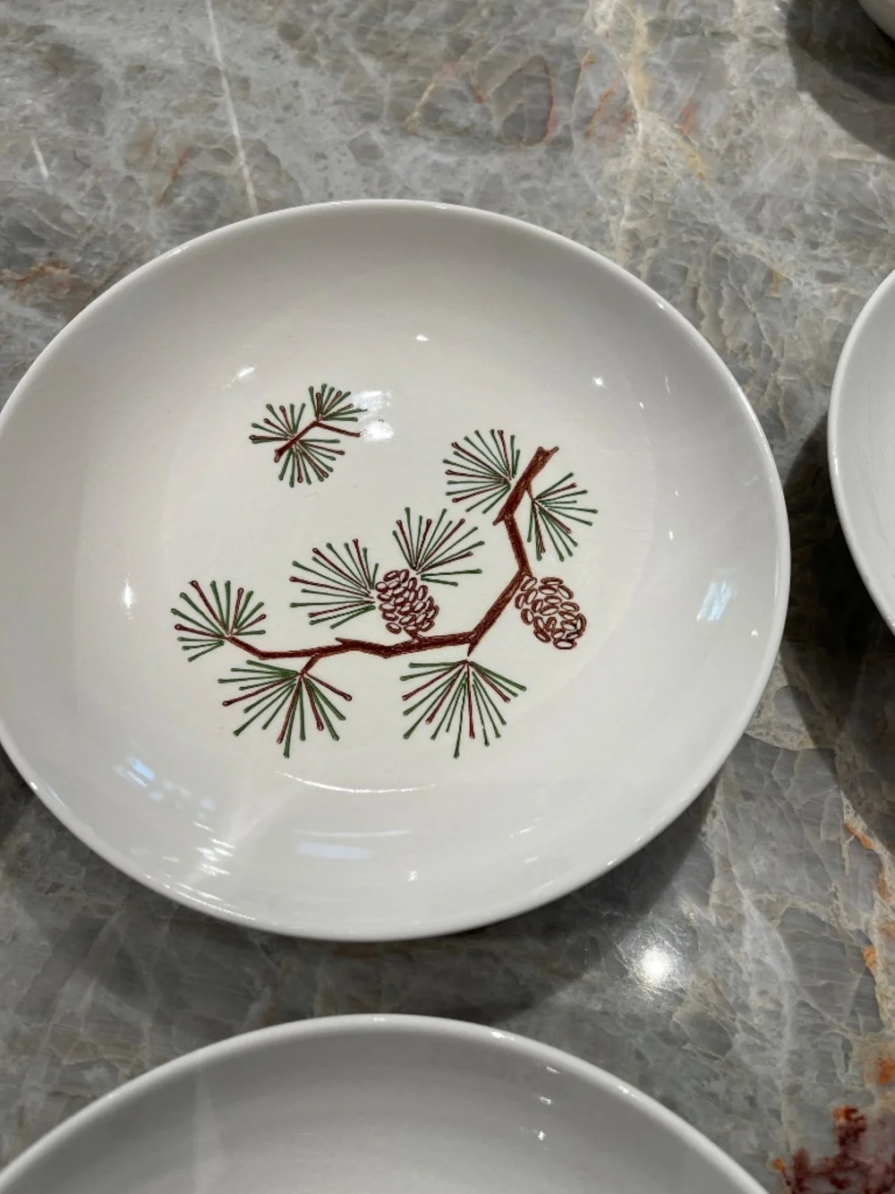 Stetson Marcrest~Vintage Misty Pine  ovenproof hand painted underglaze bowls